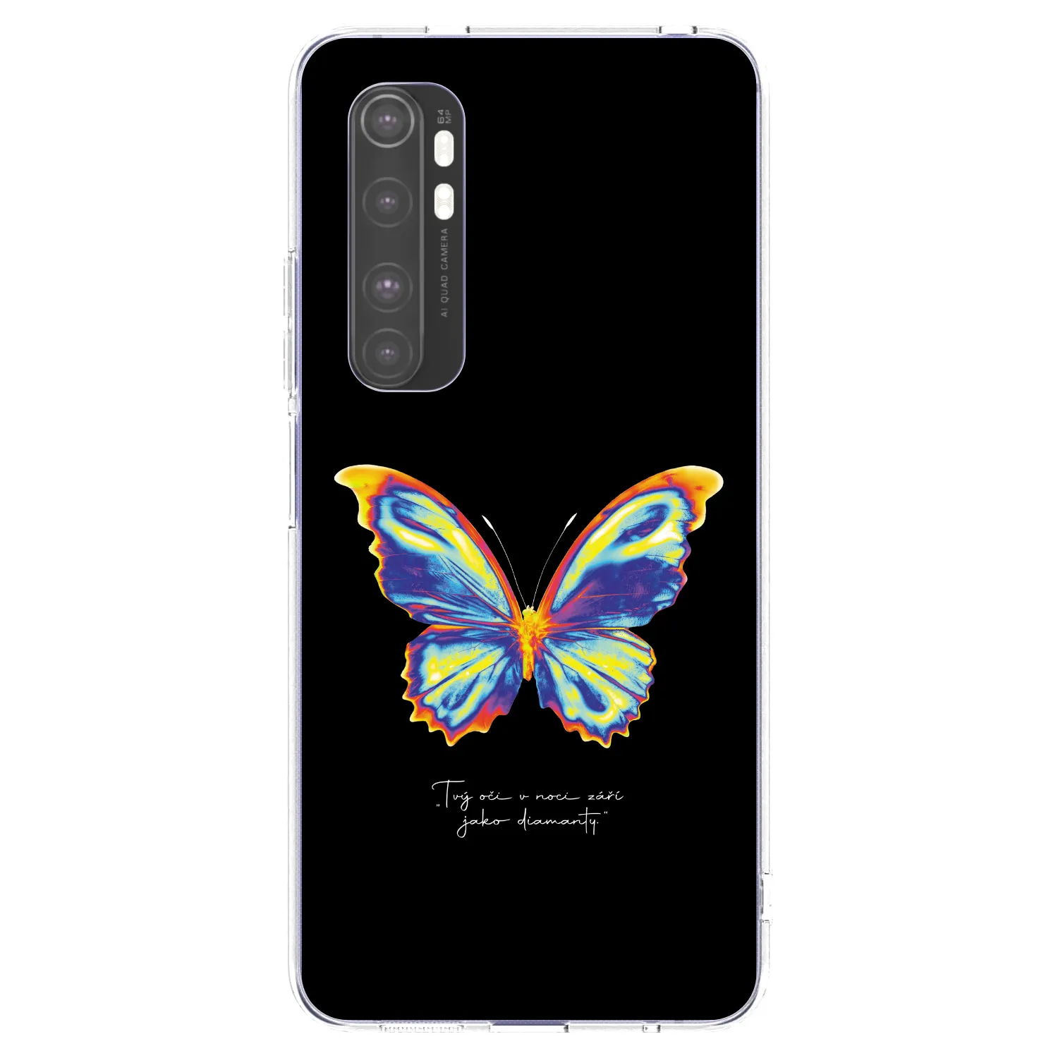 Picasee silikonska prozirna maskica za Xiaomi Mi Note 10 Lite - Diamanty Black