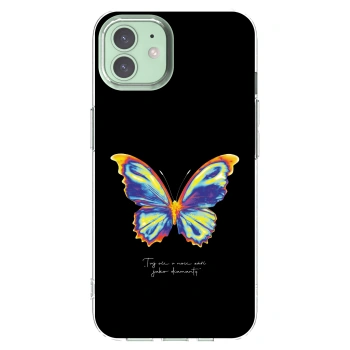 Picasee silikonska prozirna maskica za Apple iPhone 12 - Diamanty Black