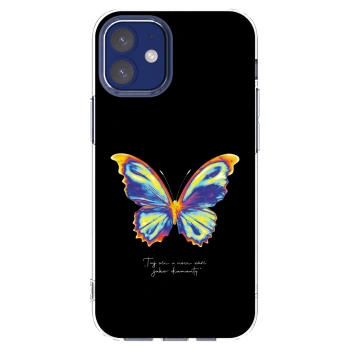 Picasee silikonska prozirna maskica za Apple iPhone 12 mini - Diamanty Black
