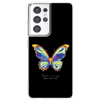 Picasee silikonska prozirna maskica za Samsung Galaxy S21 Ultra 5G G998B - Diamanty Black