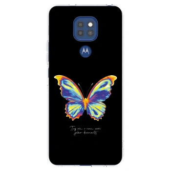 Picasee silikonska prozirna maskica za Motorola Moto G9 Play - Diamanty Black