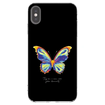 Picasee silikonska prozirna maskica za Apple iPhone XS Max - Diamanty Black