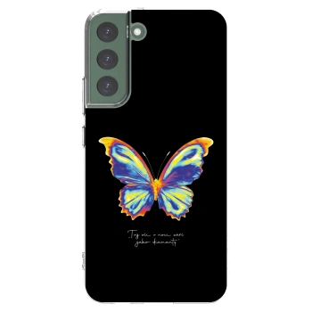 Picasee silikonska prozirna maskica za Samsung Galaxy S22+ 5G - Diamanty Black