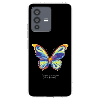 Picasee silikonska prozirna maskica za Vivo V23 5G - Diamanty Black