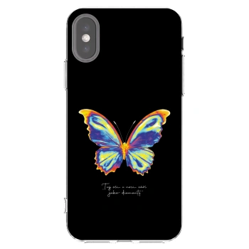 Picasee silikonska prozirna maskica za Apple iPhone X/XS - Diamanty Black