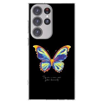 Picasee silikonska prozirna maskica za Samsung Galaxy S23 Ultra 5G - Diamanty Black