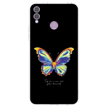 Picasee silikonska prozirna maskica za Honor 8X - Diamanty Black