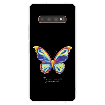 Picasee silikonska prozirna maskica za Samsung Galaxy S10 Plus G975 - Diamanty Black