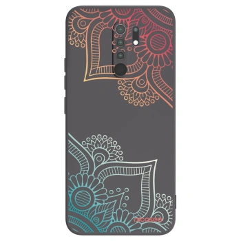 Picasee crna silikonska maskica za Xiaomi Redmi 9 - Flowers pattern