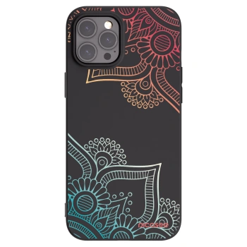 Picasee crna silikonska maskica za Apple iPhone 12 Pro Max - Flowers pattern
