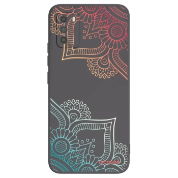Picasee crna silikonska maskica za Xiaomi Poco M3 - Flowers pattern