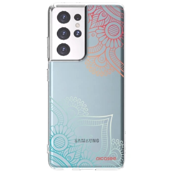 Picasee silikonska prozirna maskica za Samsung Galaxy S21 Ultra 5G G998B - Flowers pattern