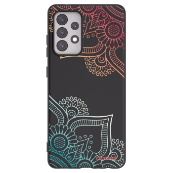 Picasee crna silikonska maskica za Samsung Galaxy A52 5G A525F - Flowers pattern