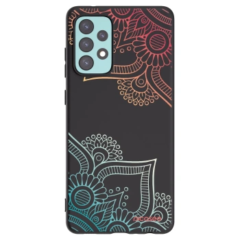 Picasee crna silikonska maskica za Samsung Galaxy A72 A725F - Flowers pattern