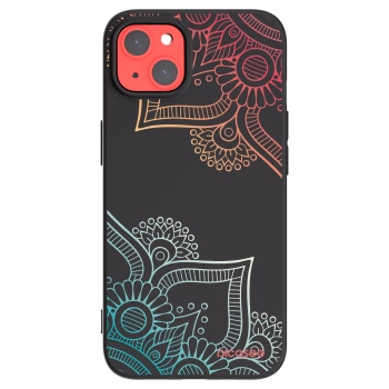 Picasee crna silikonska maskica za Apple iPhone 13 - Flowers pattern