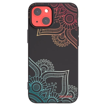 Picasee crna silikonska maskica za Apple iPhone 13 mini - Flowers pattern