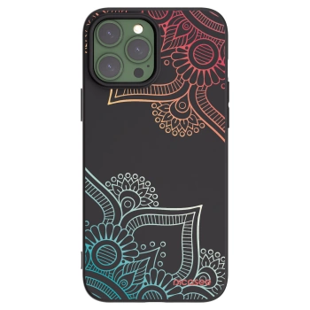 Picasee crna silikonska maskica za Apple iPhone 13 Pro Max - Flowers pattern