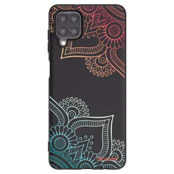 Picasee crna silikonska maskica za Samsung Galaxy M12 M127F - Flowers pattern