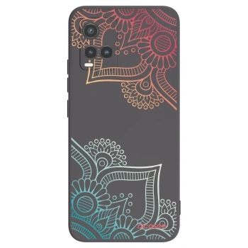 Picasee crna silikonska maskica za Vivo Y33s - Flowers pattern