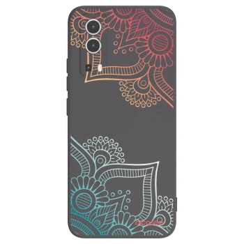 Picasee crna silikonska maskica za Vivo Y72 5G - Flowers pattern