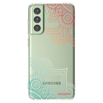 Picasee silikonska prozirna maskica za Samsung Galaxy S21 FE 5G - Flowers pattern