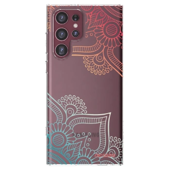 Picasee silikonska prozirna maskica za Samsung Galaxy S22 Ultra 5G - Flowers pattern