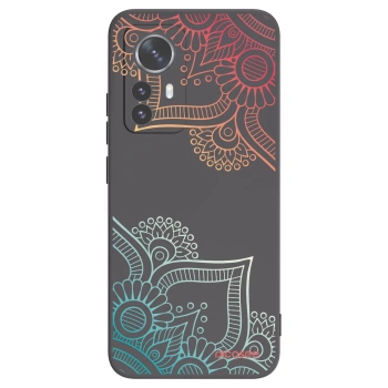 Picasee crna silikonska maskica za Xiaomi 12 Pro - Flowers pattern
