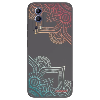 Picasee crna silikonska maskica za Vivo Y52 5G - Flowers pattern