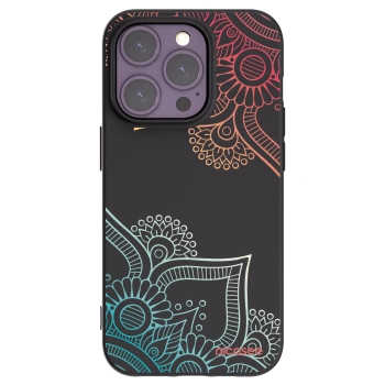 Picasee crna silikonska maskica za Apple iPhone 14 Pro - Flowers pattern