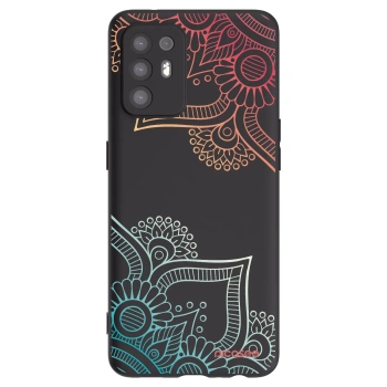 Picasee crna silikonska maskica za OPPO A94 5G - Flowers pattern