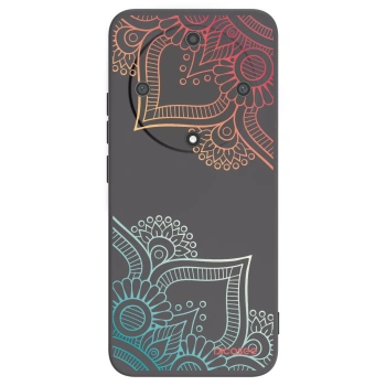 Picasee crna silikonska maskica za Honor Magic5 Lite 5G - Flowers pattern