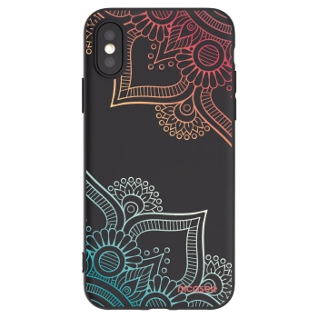 Picasee crna silikonska maskica za Apple iPhone X/XS - Flowers pattern