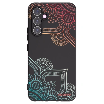Picasee crna silikonska maskica za Samsung Galaxy A54 5G A546B - Flowers pattern