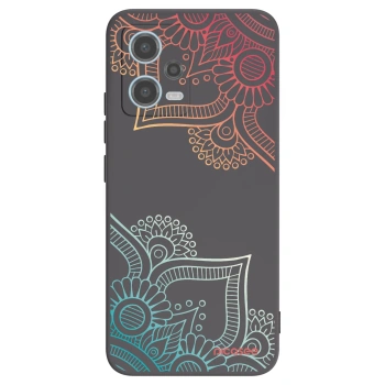 Picasee crna silikonska maskica za Xiaomi Redmi Note 12 5G - Flowers pattern