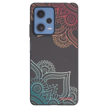 Picasee crna silikonska maskica za Xiaomi Redmi Note 12 Pro 5G - Flowers pattern