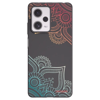 Picasee crna silikonska maskica za Xiaomi Redmi Note 12 Pro+ 5G - Flowers pattern