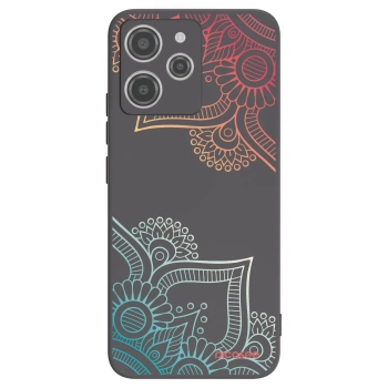 Picasee crna silikonska maskica za Xiaomi Redmi 12 4G - Flowers pattern