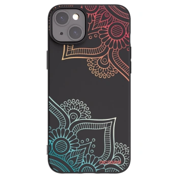 Picasee crna silikonska maskica za Apple iPhone 15 Plus - Flowers pattern