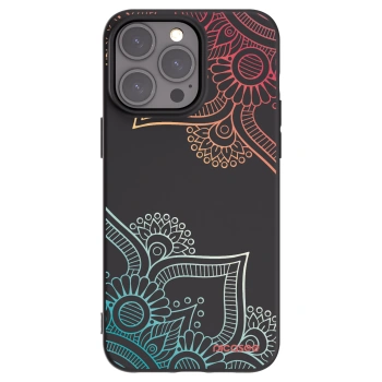 Picasee crna silikonska maskica za Apple iPhone 15 Pro Max - Flowers pattern