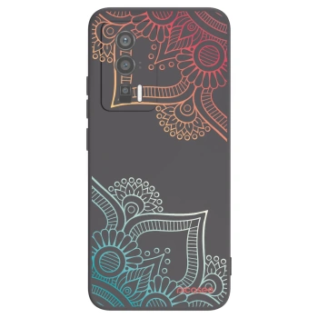 Picasee crna silikonska maskica za Xiaomi Poco F5 Pro 5G - Flowers pattern
