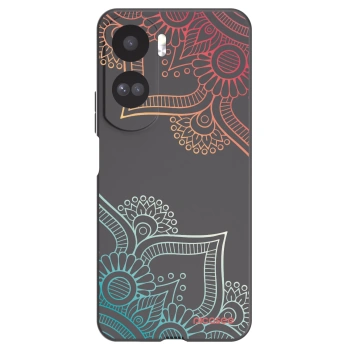 Picasee crna silikonska maskica za Honor 90 Lite 5G - Flowers pattern