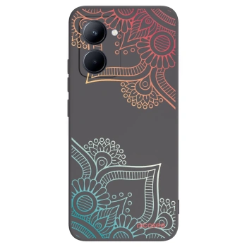 Picasee crna silikonska maskica za Realme C33 (2023) - Flowers pattern
