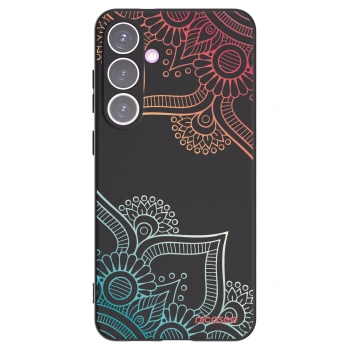 Picasee crna silikonska maskica za Samsung Galaxy S24+ S926B 5G - Flowers pattern