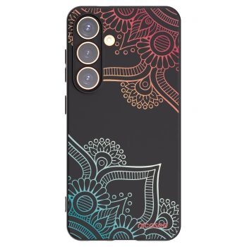 Picasee crna silikonska maskica za Samsung Galaxy S24 S921B 5G - Flowers pattern