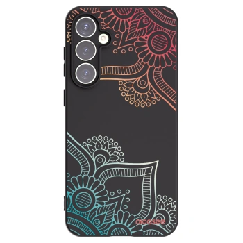 Picasee crna silikonska maskica za Samsung Galaxy S23 FE S711B - Flowers pattern