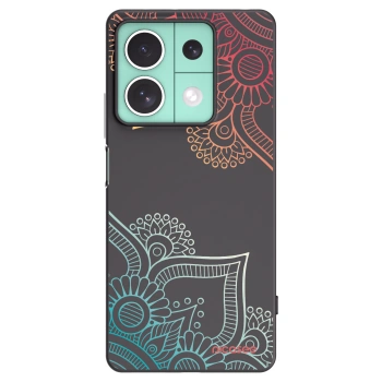Picasee crna silikonska maskica za Xiaomi Redmi Note 13 5G - Flowers pattern