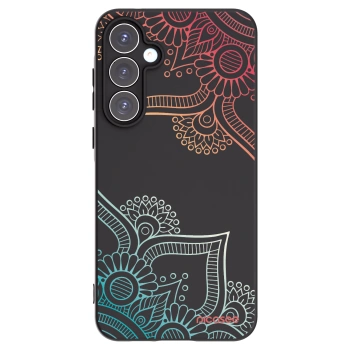 Picasee crna silikonska maskica za Samsung Galaxy A55 5G A556B - Flowers pattern