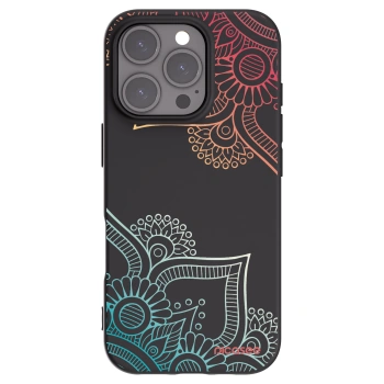 Picasee crna silikonska maskica za Apple iPhone 16 Pro - Flowers pattern