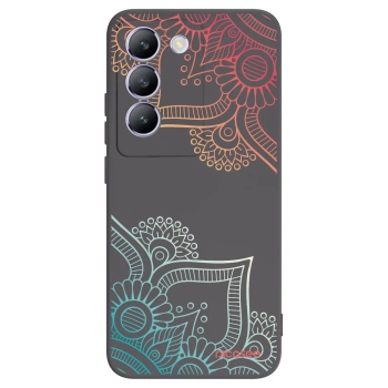 Picasee crna silikonska maskica za Vivo V40 SE 5G - Flowers pattern