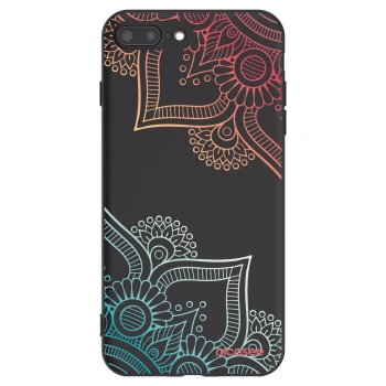 Picasee crna silikonska maskica za Apple iPhone 8 Plus - Flowers pattern